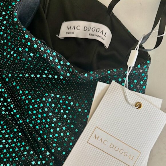 Mac Duggal - 1 Shoulder Emerald Sequin Gown- NWT - Picture 8 of 8